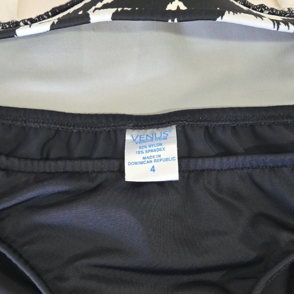 Victoria's Secret Black and White Zebra Bikini Top With Venus Black Bottoms - Picture 4 of 6